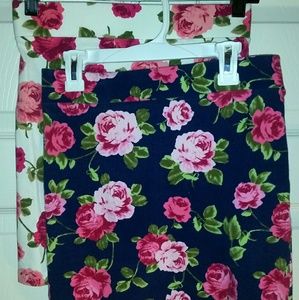 Rose Printed Mini Skirts